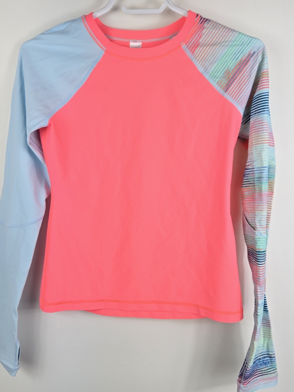 ivivva By Lululemon Girls Neon Pink Long Sleeve Rashguard Swim Top Size 14